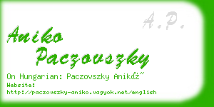 aniko paczovszky business card